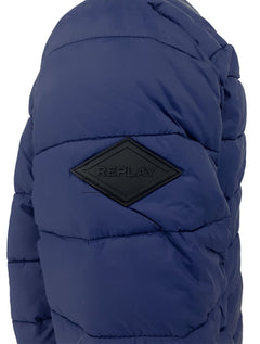 Jaqueta Replay Masculina Nylon Matelassê Azul Escuro