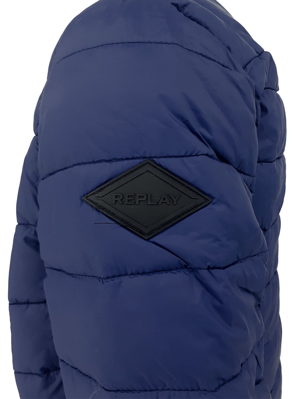 Jaqueta Replay Masculina Nylon Matelassê Azul Escuro