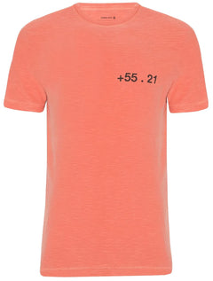 Camiseta Osklen Masculina Slim Rough +55.21 Laranja