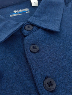 Polo Columbia Masculina Tech Trail Azul Escuro Mescla