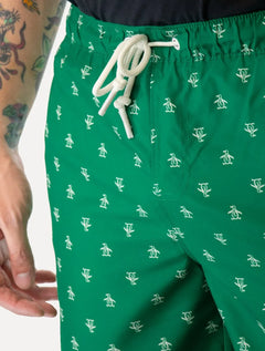 Short Original Penguin Masculino D'Água Logo Print Verde