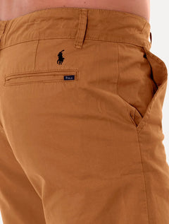 Bermuda Ralph Lauren Masculina Sarja Stretch Marrom Claro
