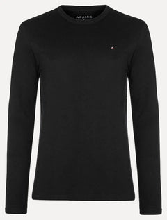 Camiseta Aramis Masculina Manga Longa Basica Logo Preta