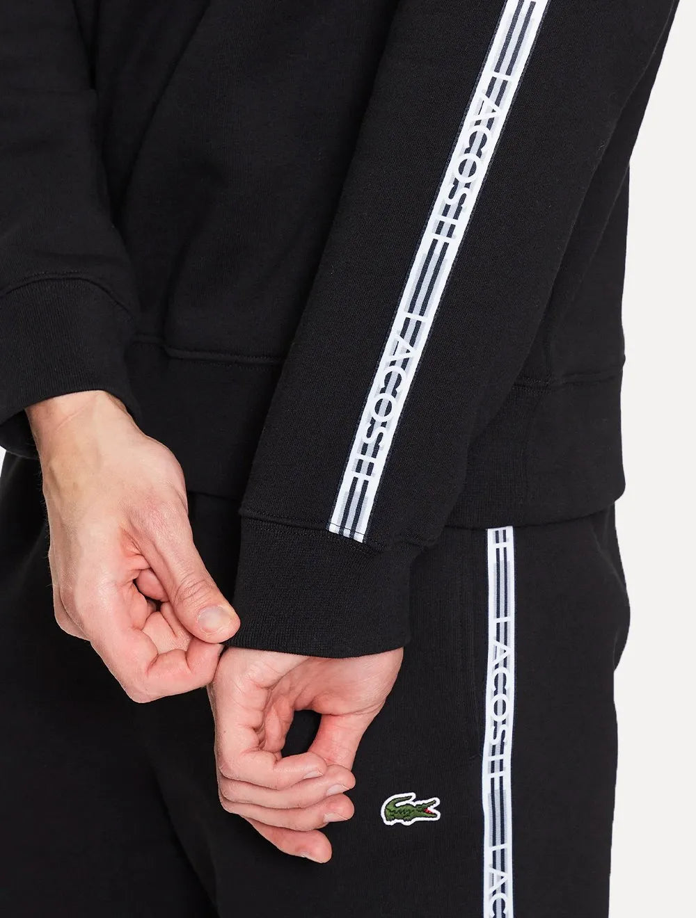 Moletom Lacoste Masculino Crewneck Sash Striped Preto