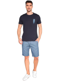 Camiseta Aramis Masculina Regular Estampa Peito Aquarela Azul Marinho