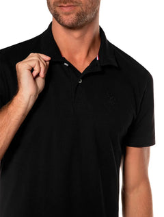 Polo U.S. Polo Assn Masculina Piquet Authentic Black Logo Preta