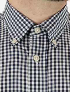 Camisa Tommy Hilfiger Masculina Manga Curta Pocket Gingham Marinho