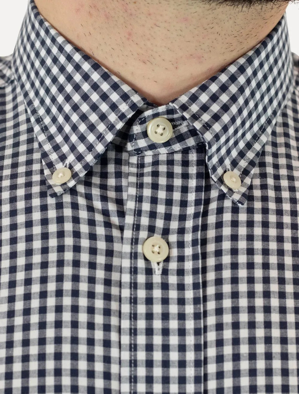 Camisa Tommy Hilfiger Masculina Manga Curta Pocket Gingham Marinho