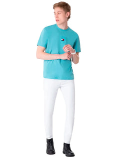 Camiseta Tommy Jeans Masculina Timeless Circle Badge Azul Turquesa