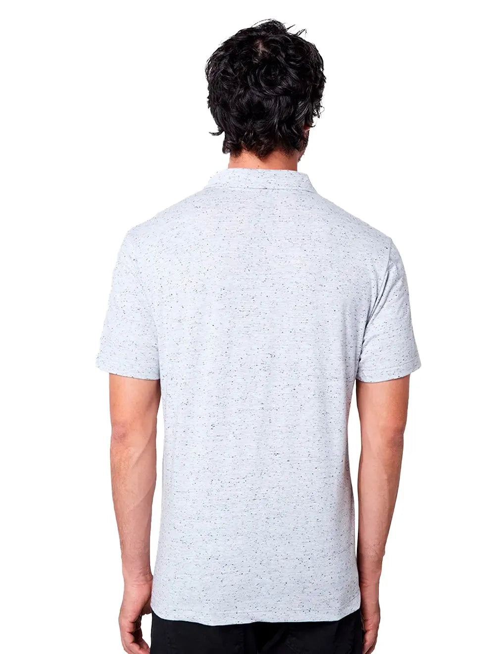 Polo John John Masculina Regular Fit Malha Points Cinza Claro Mescla