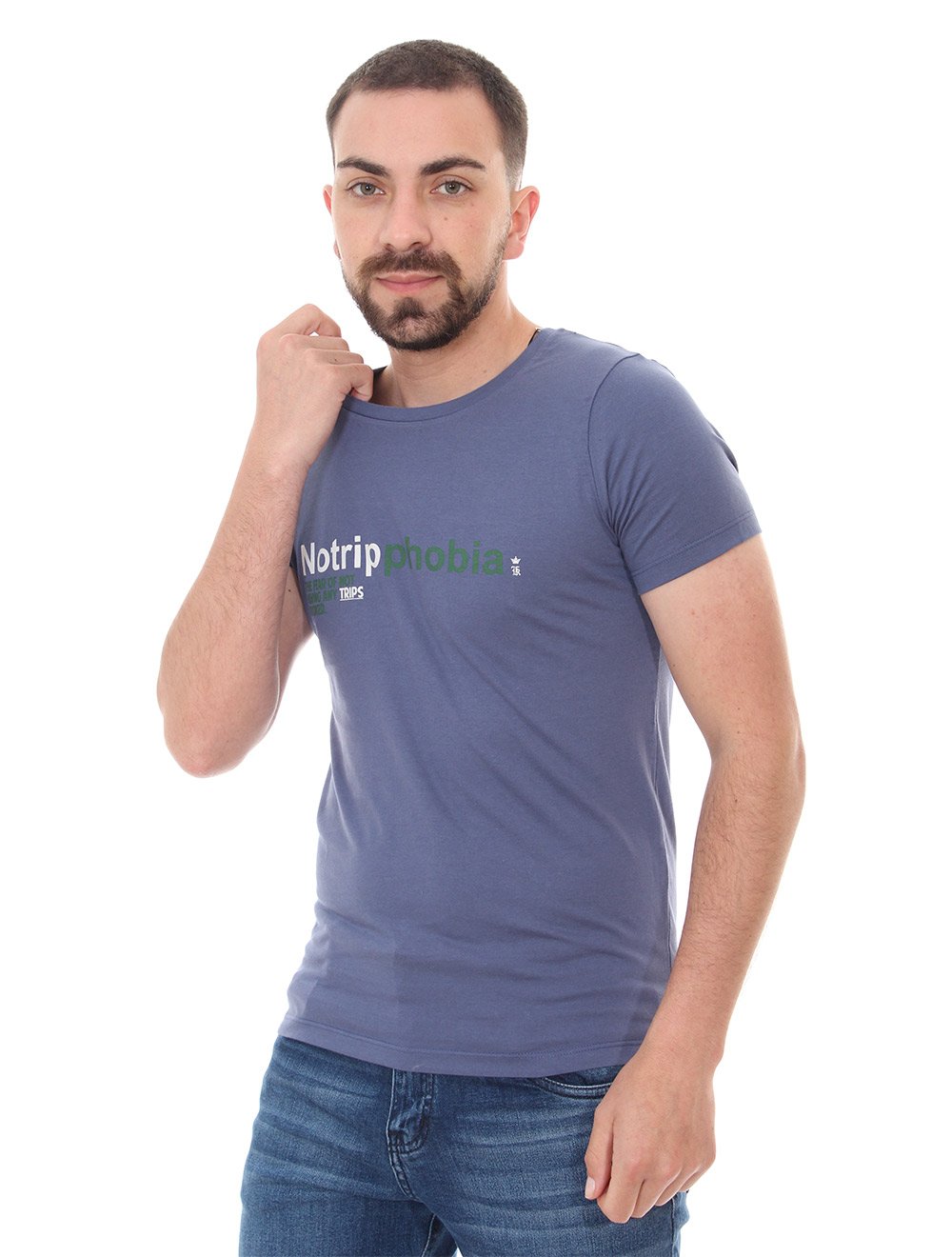 Camiseta Sergio K Masculina No Trip Phobia Azul