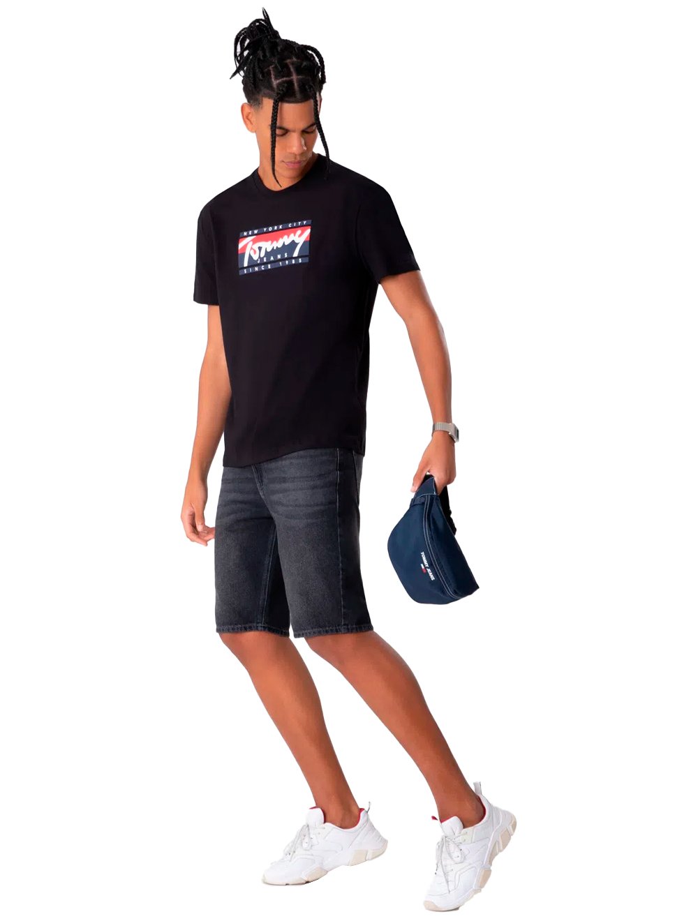 Camiseta Tommy Jeans Masculina Essential Script Tee Preta
