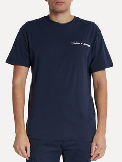 Camiseta Tommy Jeans Masculina Classic Linear Embroidered Chest Marinho