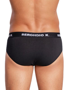 Cueca Sergio K Slip Preta Pack 2UN