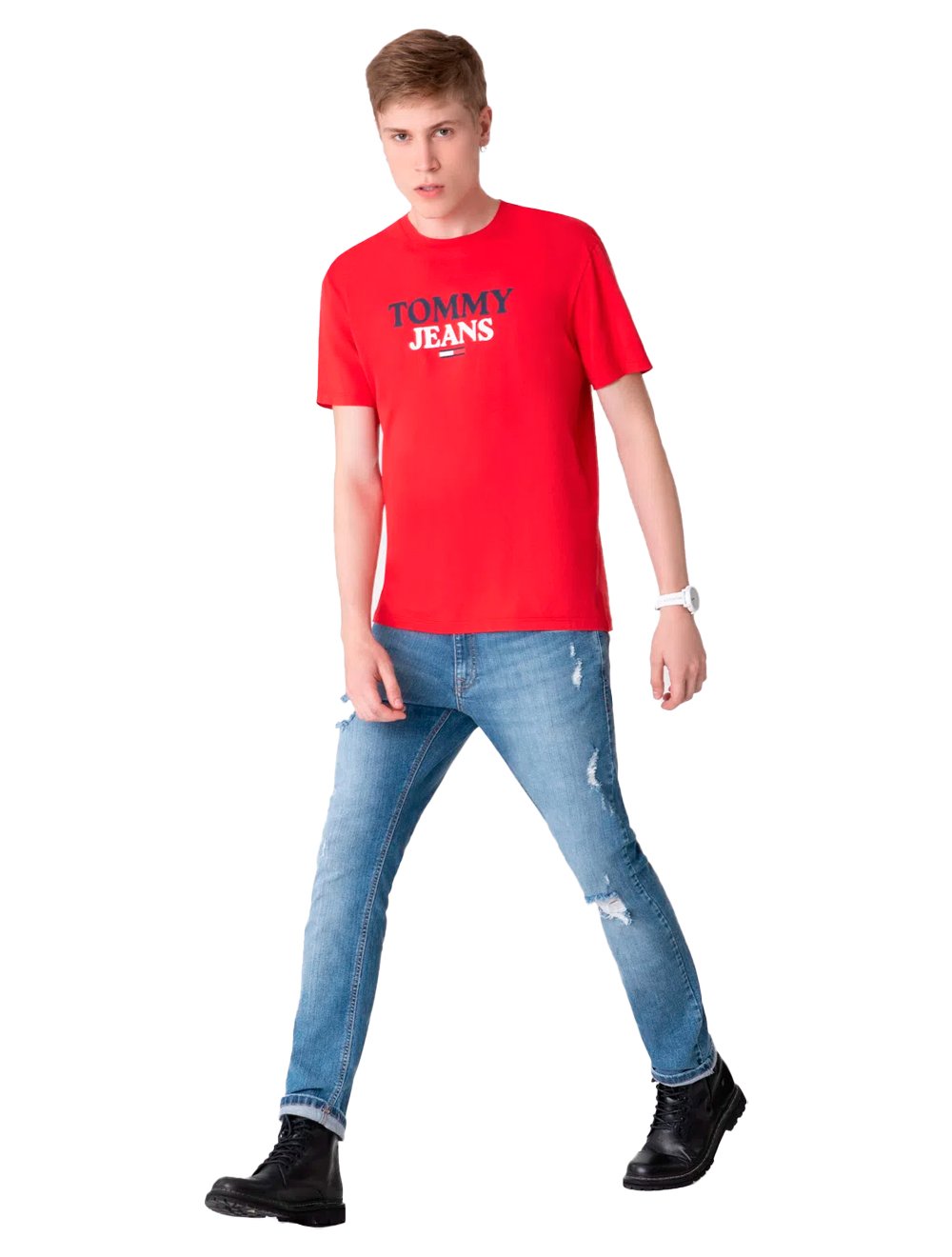 Camiseta Tommy Jeans Masculina Center Entry Graphic Vermelha