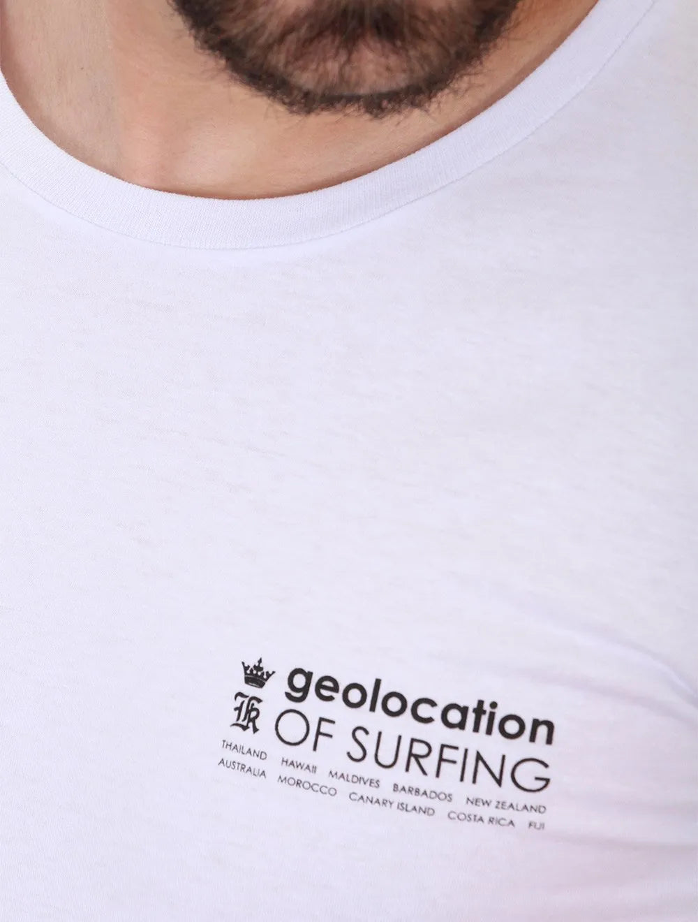 Camiseta Sergio K Masculina Geoloc. Surfboard Branca