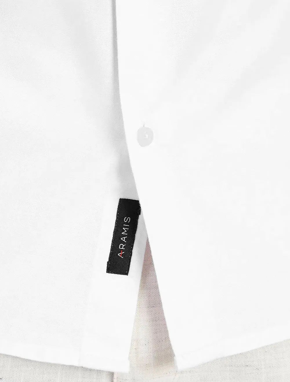 Camisa Aramis Masculina Manga Curta Slim Tricoline Stretch Branca