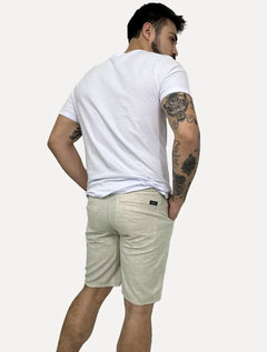 Bermuda King & Joe Sarja Masculina Slim Casual Noise Verde Claro