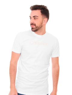 Camiseta Calvin Klein Masculina Basic Lux Logo Branca