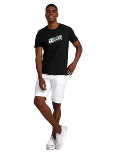 Camiseta Colcci Masculina Slim Metallic Logo Preta
