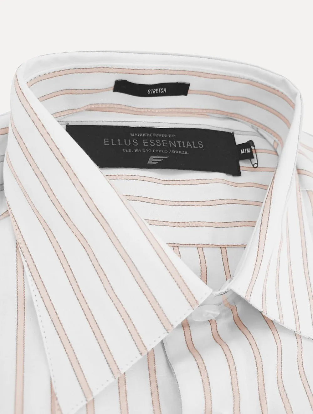 Camisa Ellus Masculina Manga Curta Tricoline Glennwood Stripe Branca