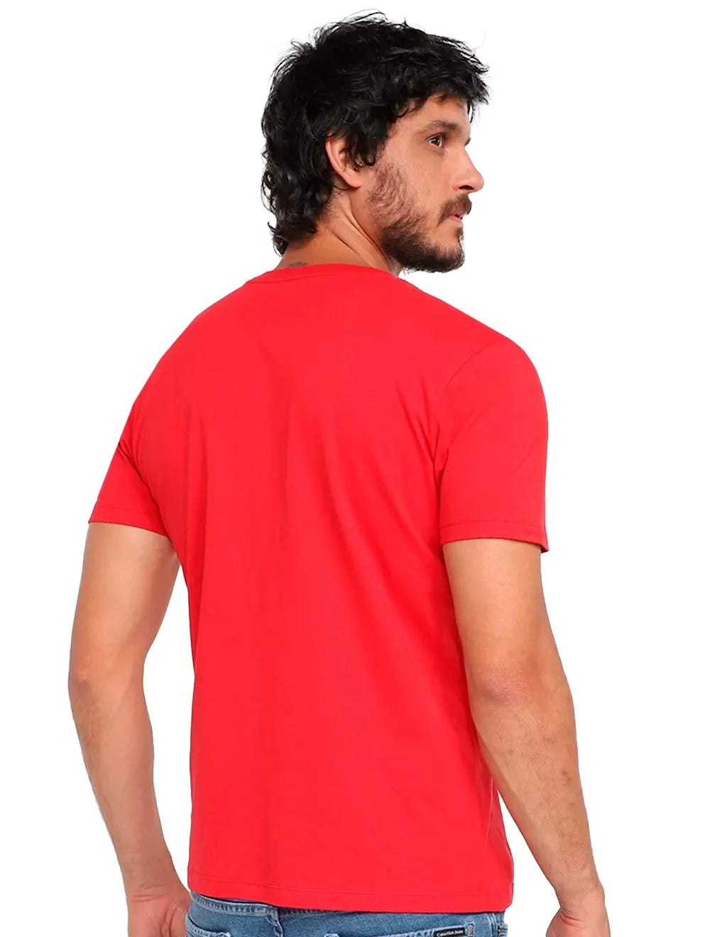Camiseta Ellus Masculina Cotton Fine Logo Pocket Vermelha