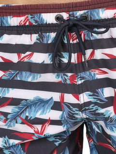 Short Dudalina Masculino D'Água Striped Floral Azul Marinho