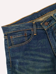 Calça Levis Jeans Masculina 505 Regular Stretch Greenish Washed Médio