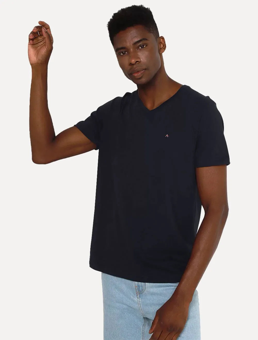 Camiseta Aramis Masculina Basic V-Neck Azul Marinho