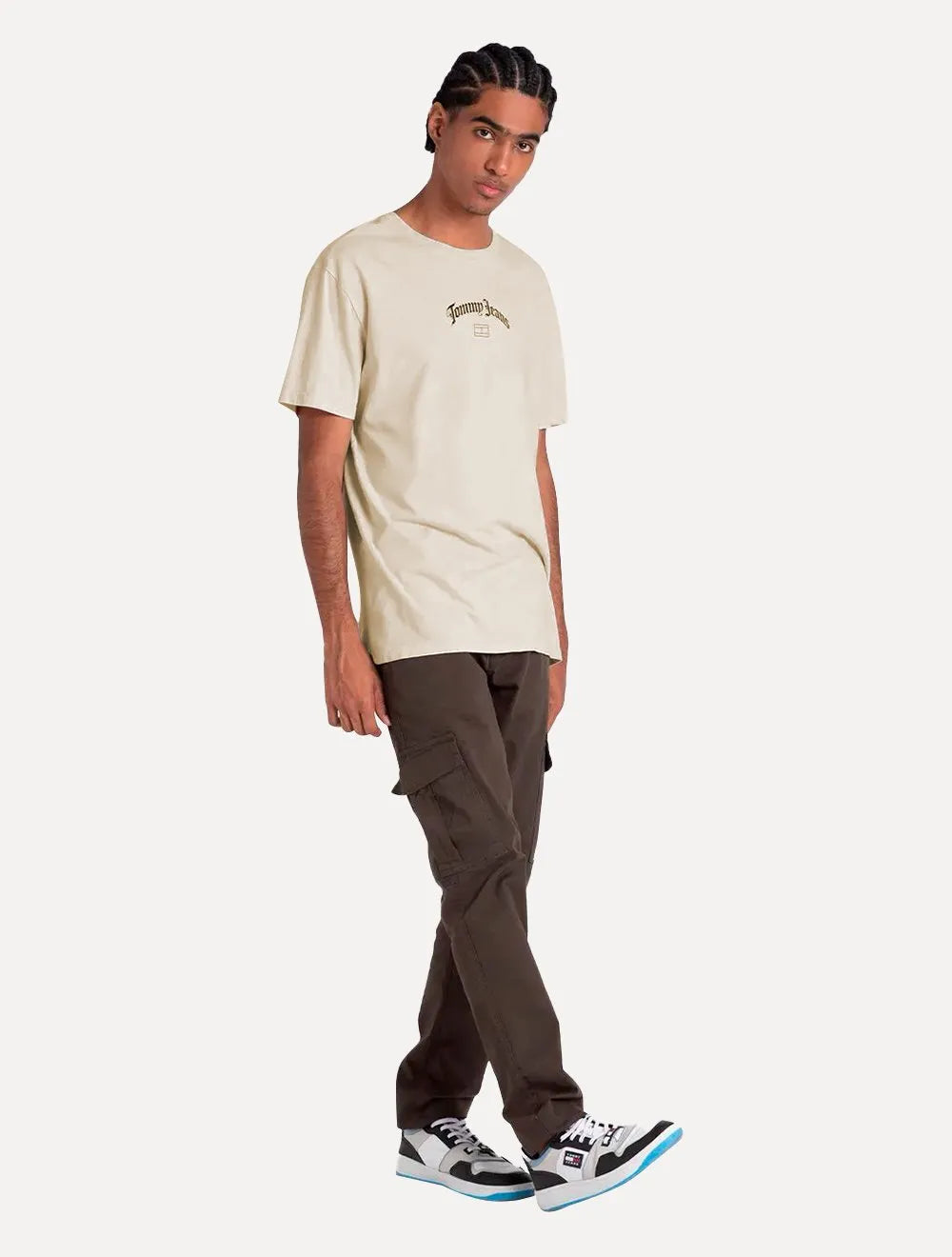 Camiseta Tommy Jeans Masculina Regular Grunge Arch Areia