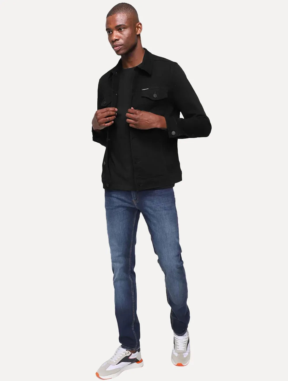 Jaqueta Calvin Klein Jeans Trucker Essential Infinite Black Preta