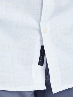 Camisa Aramis Masculina Regular Tricoline Xadrez Azul/Branca