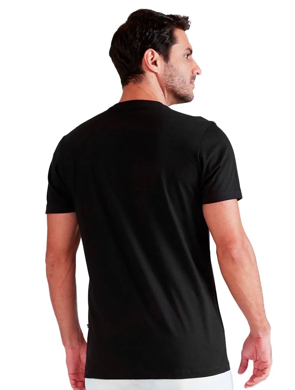 Camiseta Nautica Masculina Silk Logo Red Block Preta