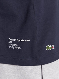 Camiseta Lacoste Masculina Regular Fit Cotton Jersey Azul Marinho