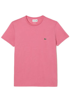 Camiseta Lacoste Masculina Jersey Pima Cotton Rosa Forte