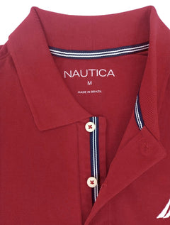 Polo Nautica Masculina Piquet Performance Deck Light Icon Vermelha