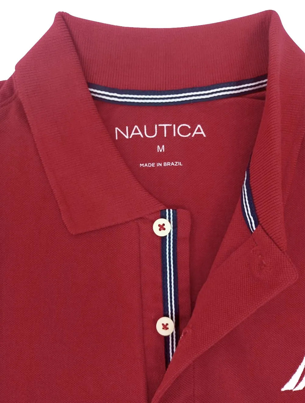 Polo Nautica Masculina Piquet Performance Deck Light Icon Vermelha