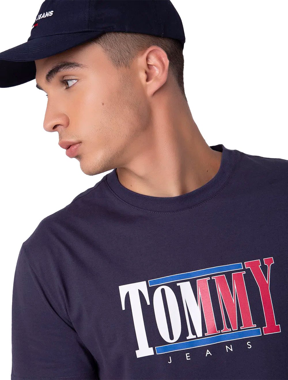 Camiseta Tommy Jeans RWB Centered Logo Azul Marinho