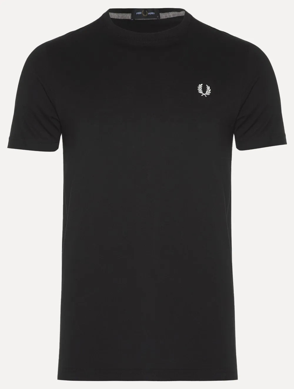 Camiseta Fred Perry Masculina Regular Crewneck Logo Preta