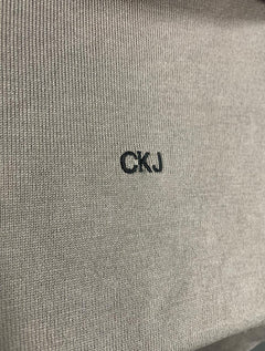 Suéter Calvin Klein Jeans Masculino Tricot GL Careca Viscose com Logo Caqui Médio