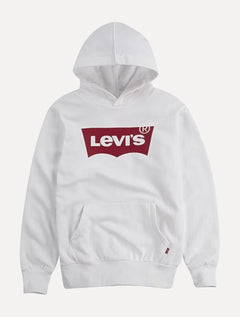 Moletom Levis Masculino Canguru Batwing Com Capuz Branco
