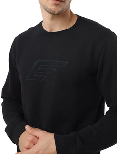 Moletom Ellus Masculino Crewneck Maxi Blu Logo Preto