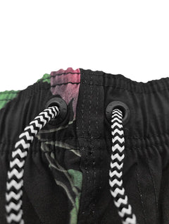 Short Reserva D'Água Beachwear Hibiscos Preto