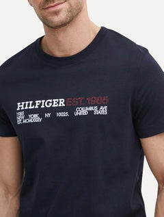 Camiseta Tommy Hilfiger Masculina Monotype 1985 Logo Azul Marinho