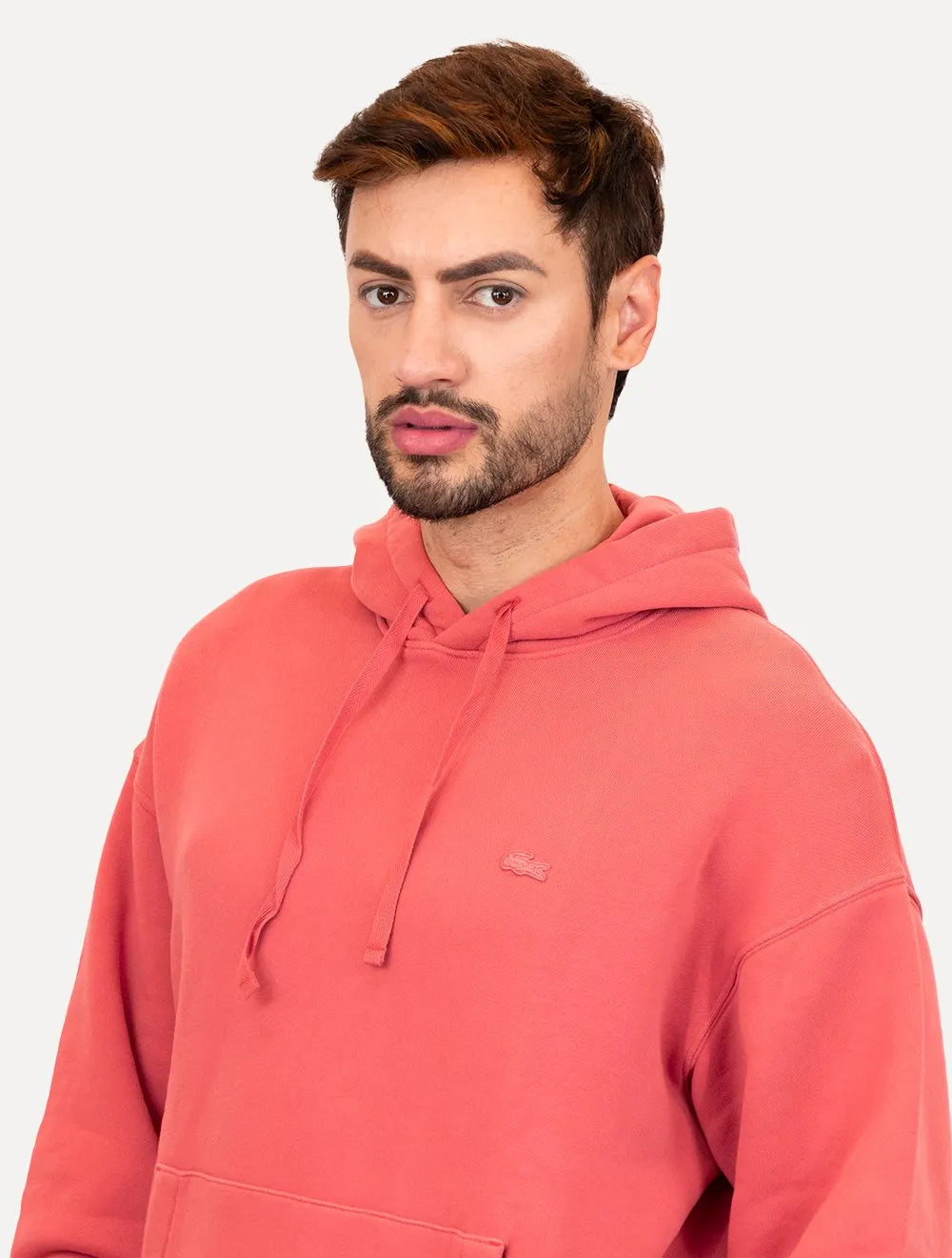 Moletom Lacoste Masculino Loose Fit Hoodie Rosa