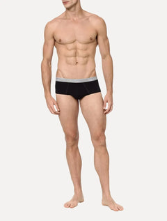 Cuecas Calvin Klein Brief Cotton Print Preta Pack 2UN
