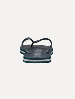 Chinelo Calvin Klein Swimwear Silk Basic Grey Logo Azul Marinho