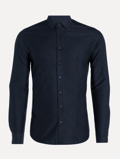 Camisa Dudalina Masculina Milano Tricoline Lisa Azul Marinho