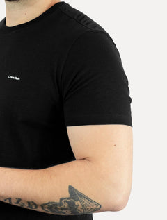 Camiseta Calvin Klein Masculina Slim Logo Flamê Preta