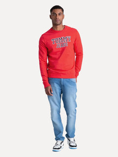 Moletom Tommy Jeans Masculino Crewneck Entry Graphic Vermelha